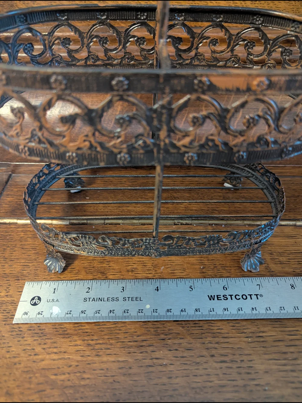 Ornate Metal Caddy Display Shelf Organizer